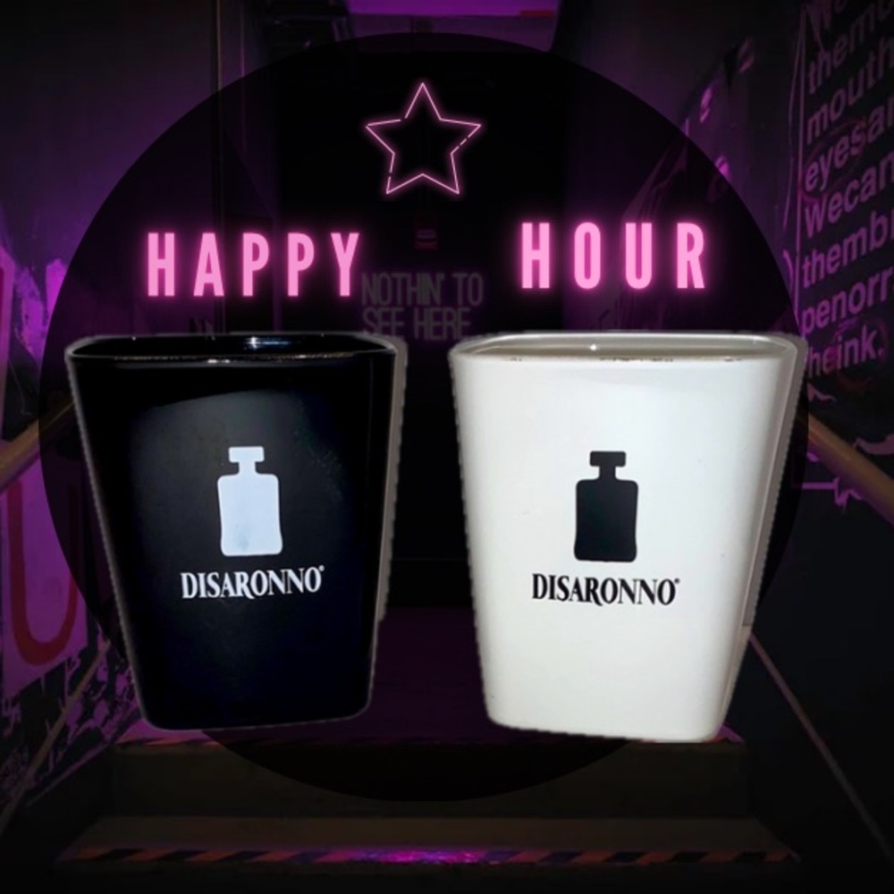 Disaronno Amaretto Italian Liqueur Advertising Glasses